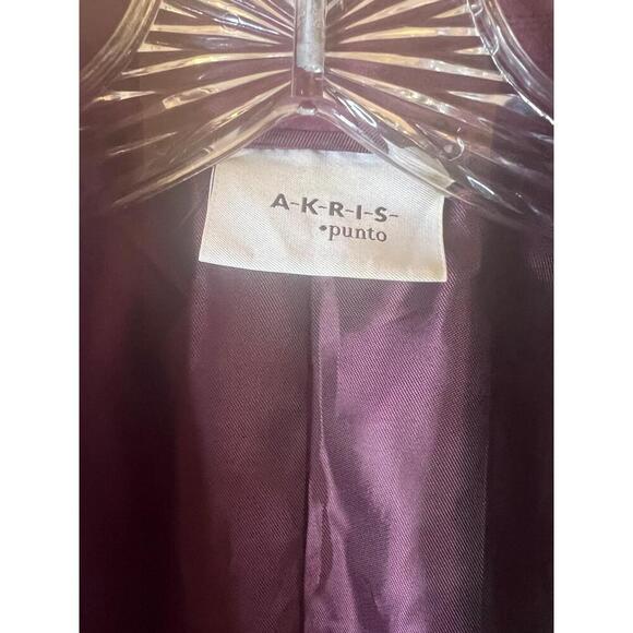 AKRIS punto 804398 Purple Suede Notched Lapel 2Button Blazer Jacket US 6 - Picture 2 of 11